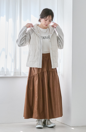 中綿×ニット切替ジャケット