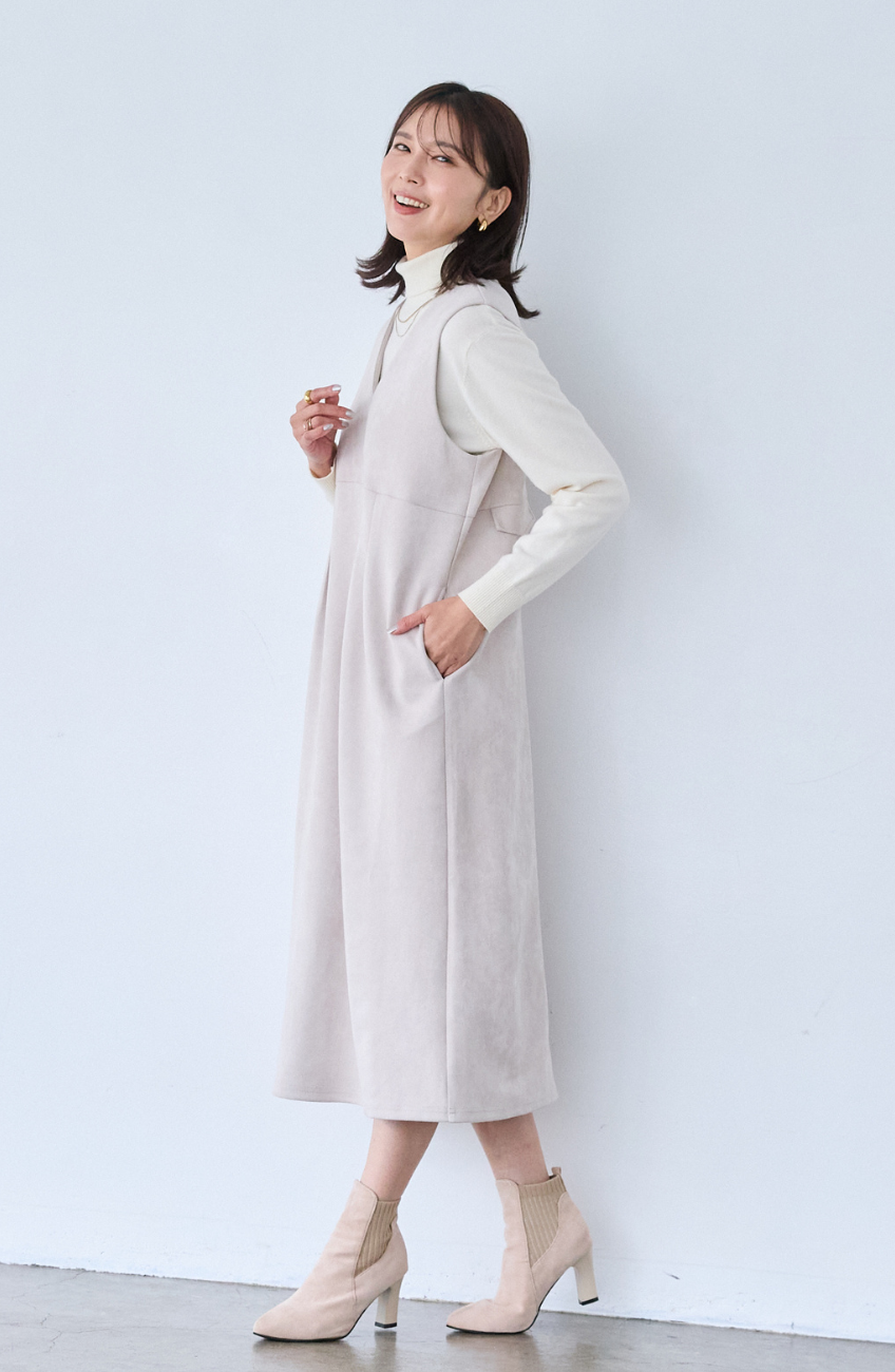 スエード2WAYジップジャンスカ