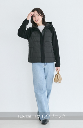 中綿×ニット切替ジャケット