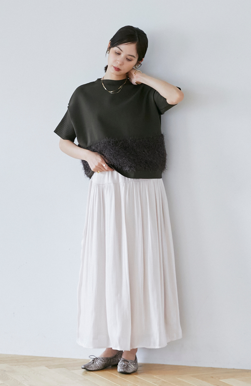 【美品】群言堂/登美　アシメトリ―ウールキュロットスカート/チャコールグレー 事務服 制服 pieds ピエ aitoz キテミテ体感キュロットスカート