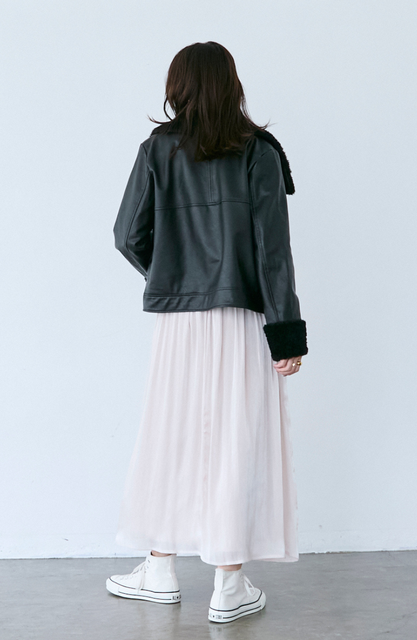 レザーポインテッドファージャケット