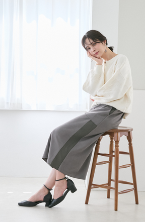 スエード×リブワークスカート