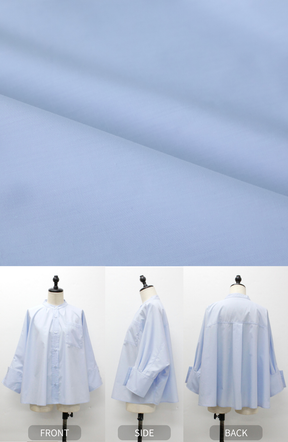 [acoさんコラボ] ノーカラーダブルカフスブラウス