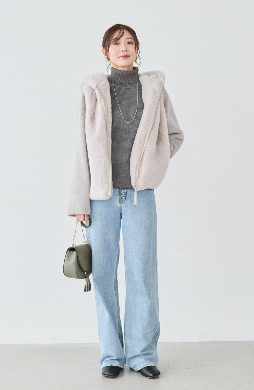 エコファー×ムートンジャケット