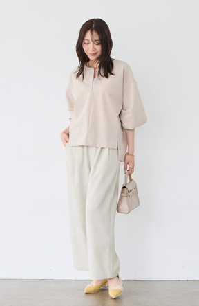 メランジゆるテーパードパンツ