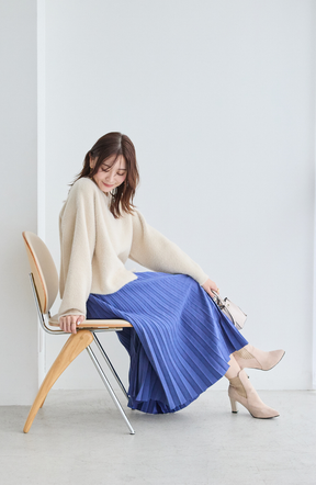 ピーチアコーディオンプリーツスカート