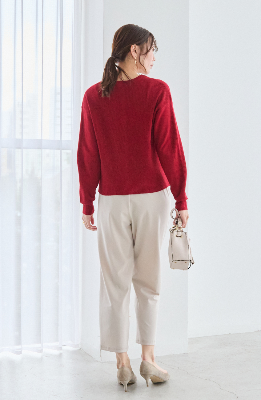 ウォッシャブルバイヤスリブカーディガン