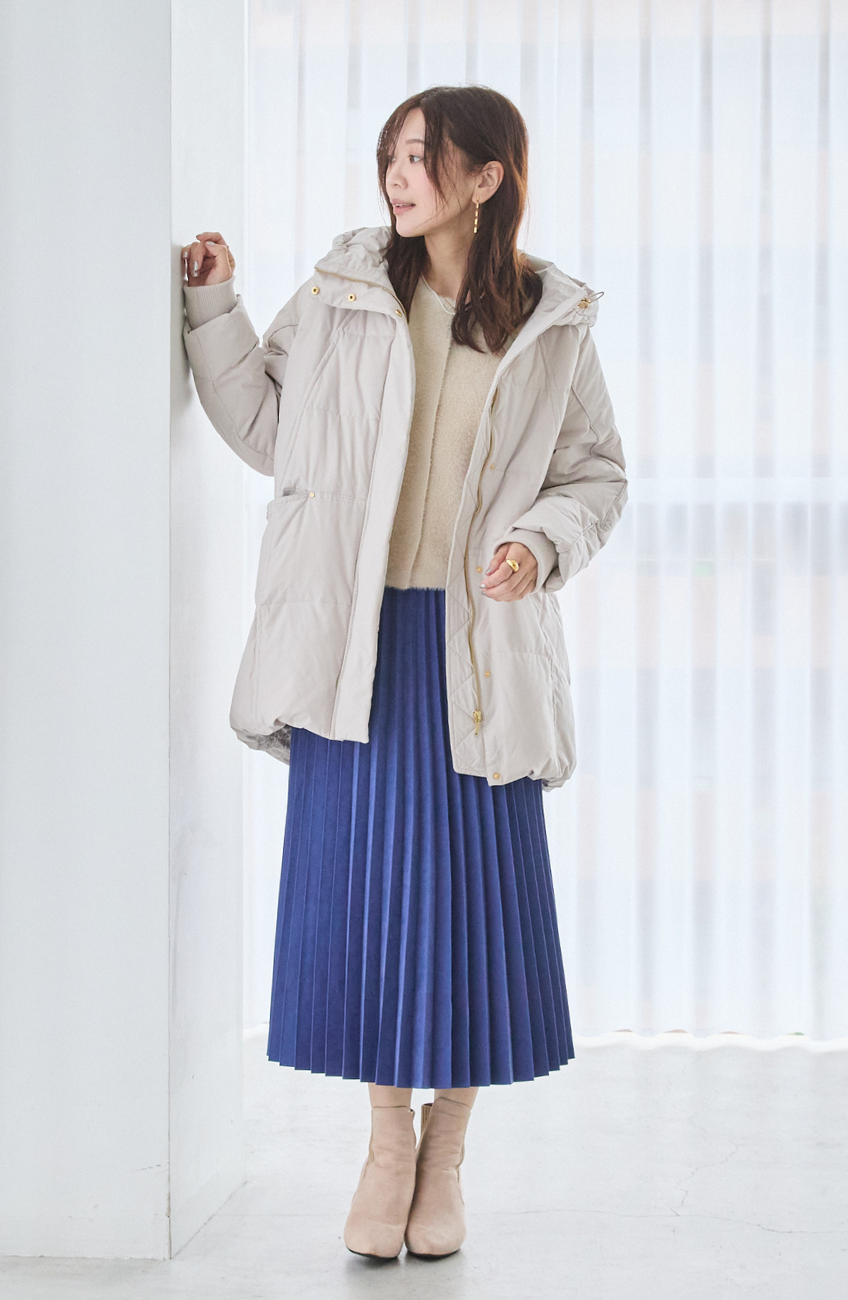 ピーチアコーディオンプリーツスカート