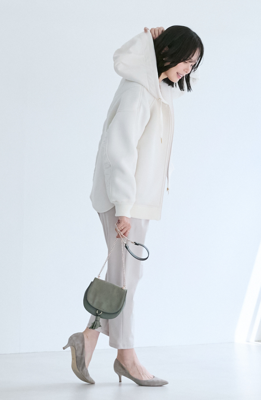 モスダンボール中綿切替フードジャケット