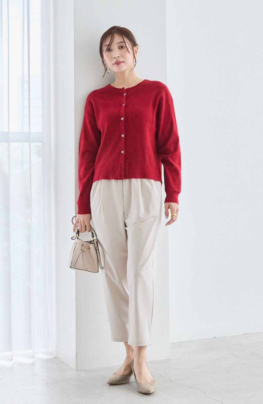 ウォッシャブルバイヤスリブカーディガン