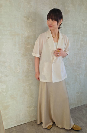 [コーデSET] [Chiharuさんコラボ] ドライエステルジャケット＋バイヤスサテンナロースカート