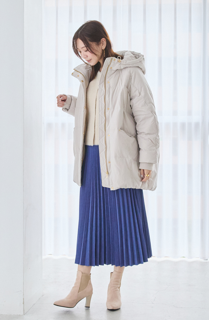 ピーチアコーディオンプリーツスカート