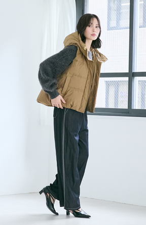 ダブルフェイスシャギーランタンスリーブプルオーバー