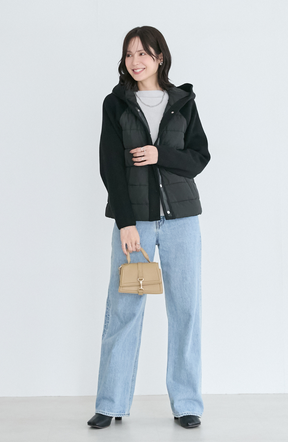 中綿×ニット切替ジャケット