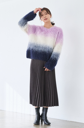 ウールブラッシュグラデーションプルオーバー