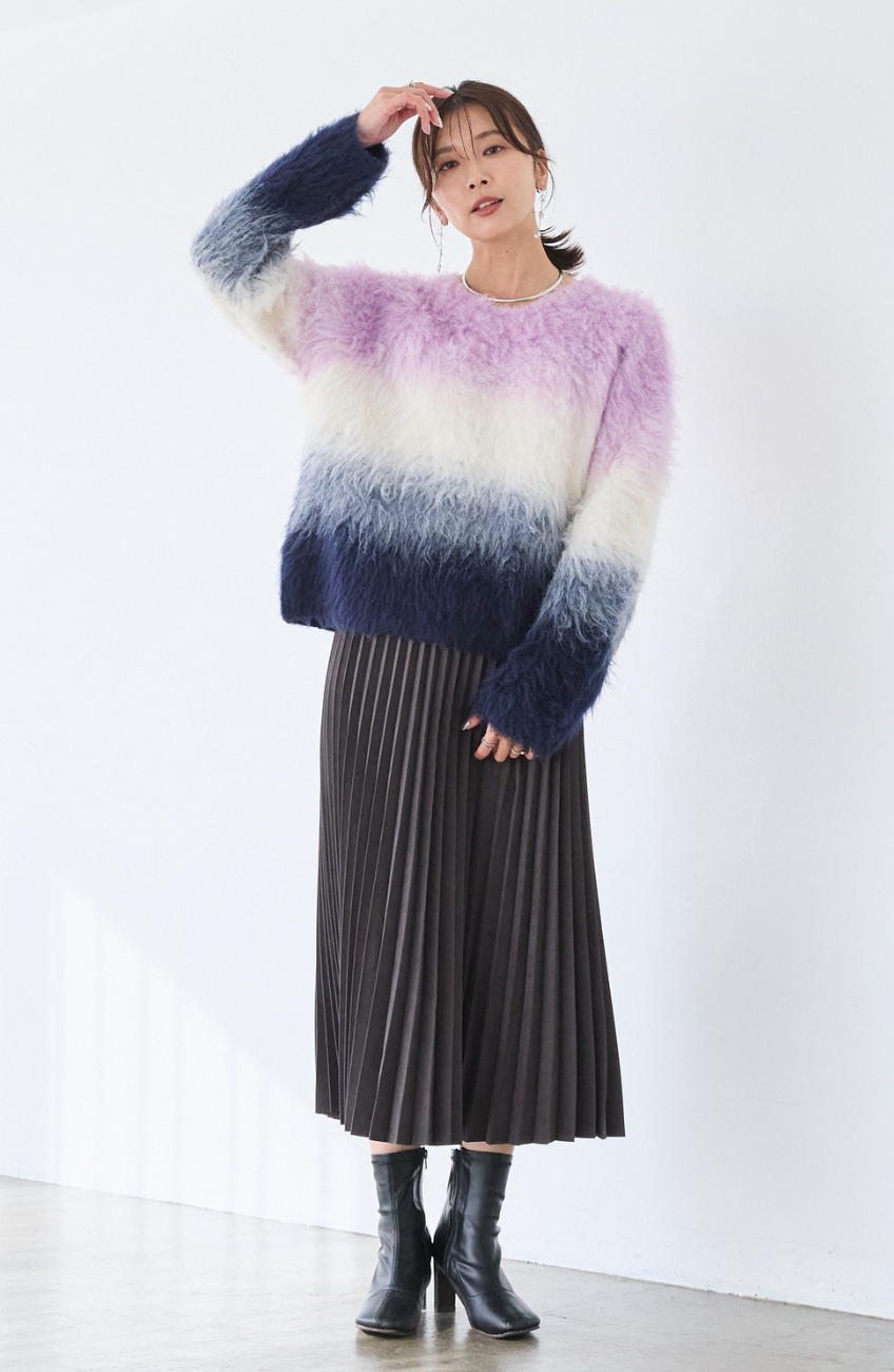 ウールブラッシュグラデーションプルオーバー