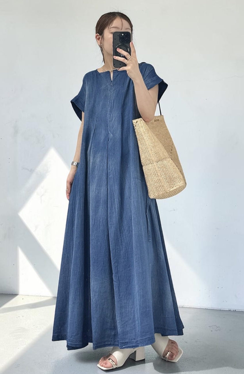 [cahoさんコラボ] Hand Madeブラストデニムワンピース