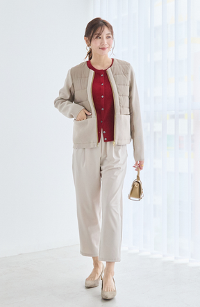 ウォッシャブルバイヤスリブカーディガン