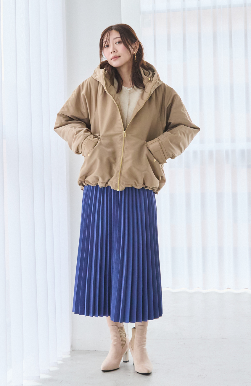 ピーチアコーディオンプリーツスカート