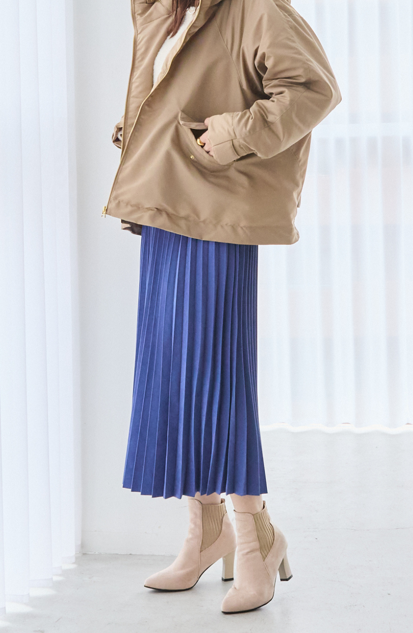 ピーチアコーディオンプリーツスカート