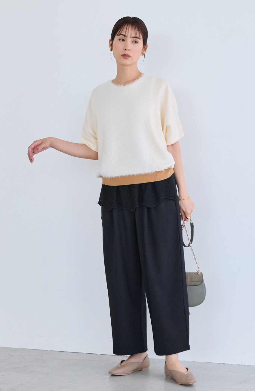 [nairoさんコラボ] エステルスパンレースレイヤードパンツ