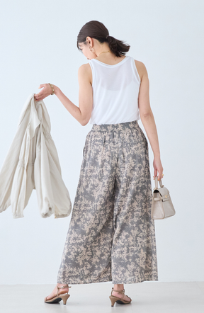 シアーフライス×チュールレイヤードタンクトップ