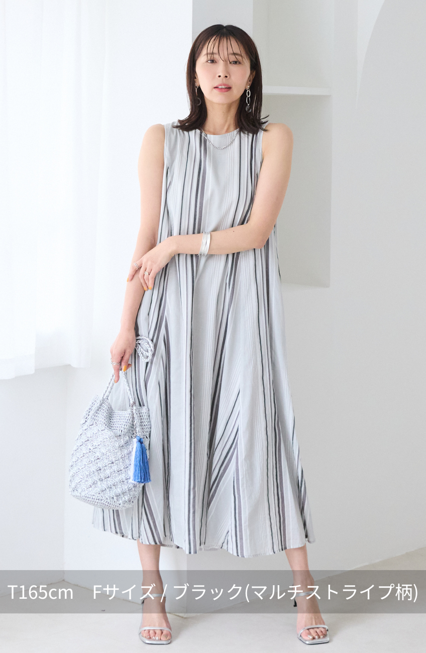 [通気性・吸湿性◎さらっと軽いインド綿] 綿ボイル2WAYエアリーフレアワンピース
