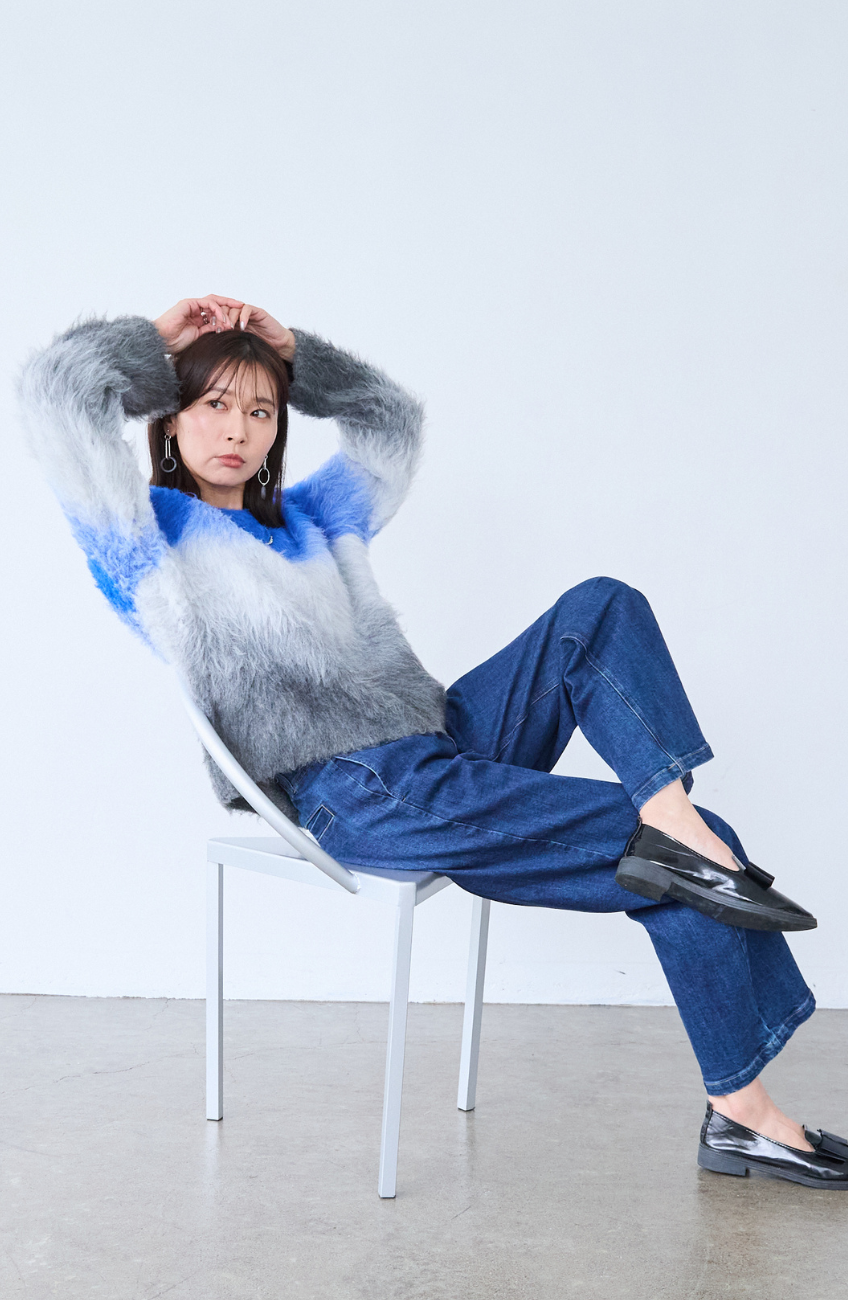 ウールブラッシュグラデーションプルオーバー