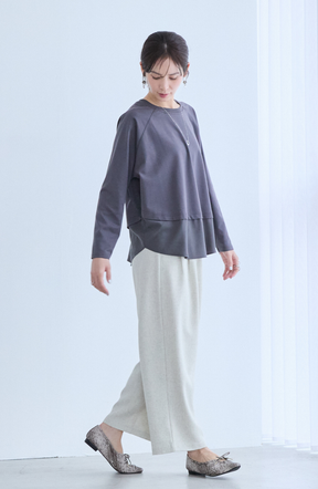 メランジゆるテーパードパンツ