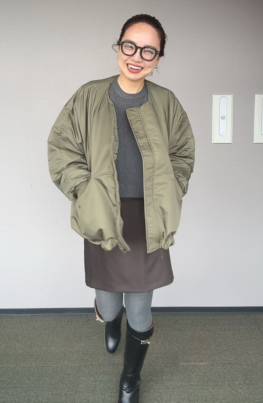 [春名 亜美さんコラボ] フリルカラー2WAYダウンジャケット