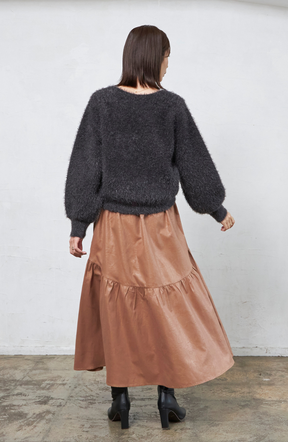 ダブルフェイスシャギーランタンスリーブプルオーバー