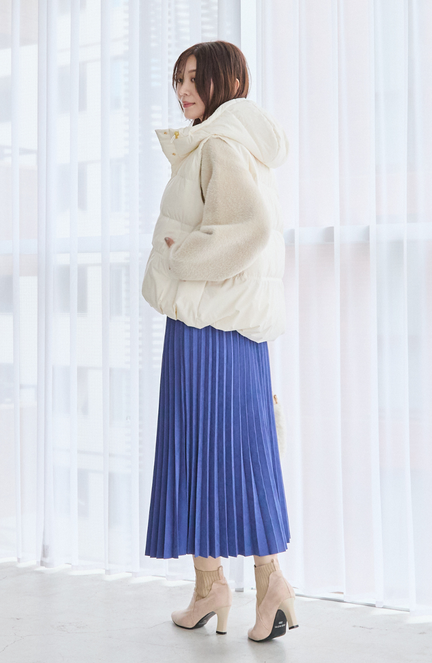 ピーチアコーディオンプリーツスカート