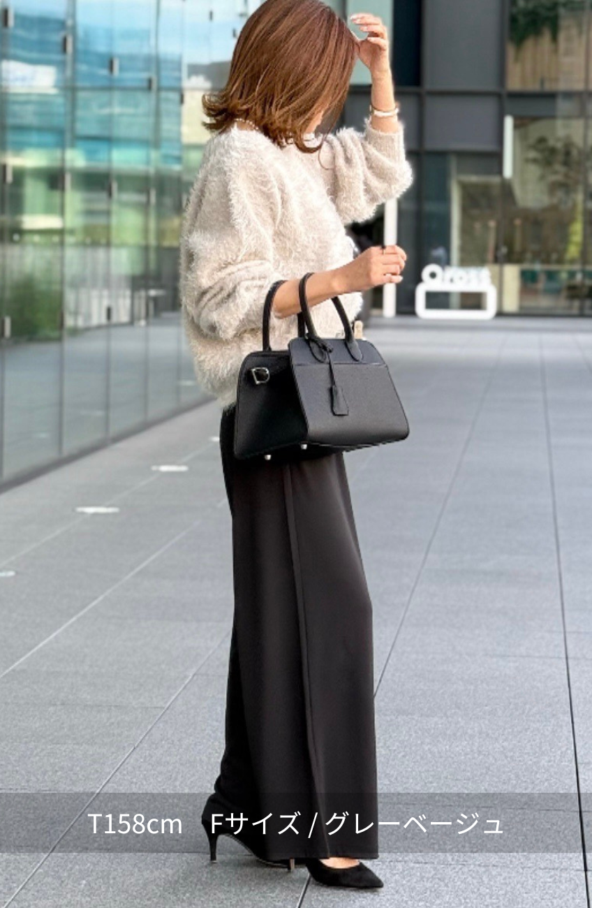 ダブルフェイスシャギーランタンスリーブプルオーバー