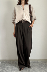 [acoさんコラボ] CICA配合サークルストレッチコクーンシルエットプルオーバー