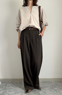 [acoさんコラボ] CICA配合サークルストレッチコクーンシルエットプルオーバー