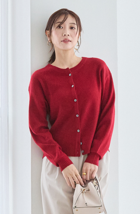 ウォッシャブルバイヤスリブカーディガン