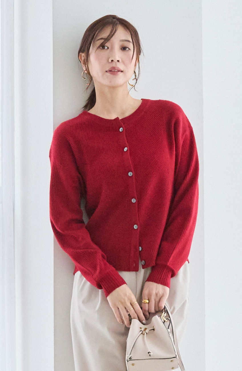 ウォッシャブルバイヤスリブカーディガン