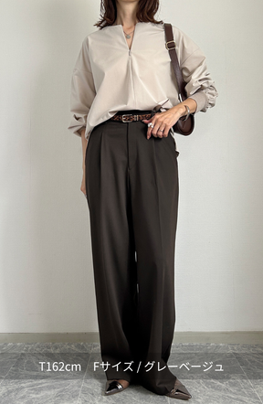 [acoさんコラボ] CICA配合サークルストレッチコクーンシルエットプルオーバー