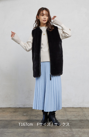 ピーチアコーディオンプリーツスカート