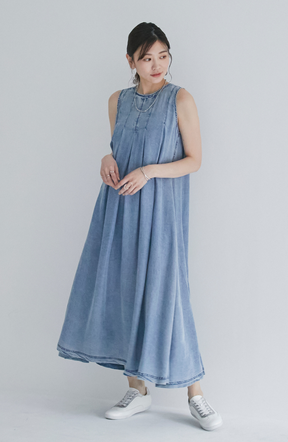 バイオシルクパウダー加工ジップワンピース