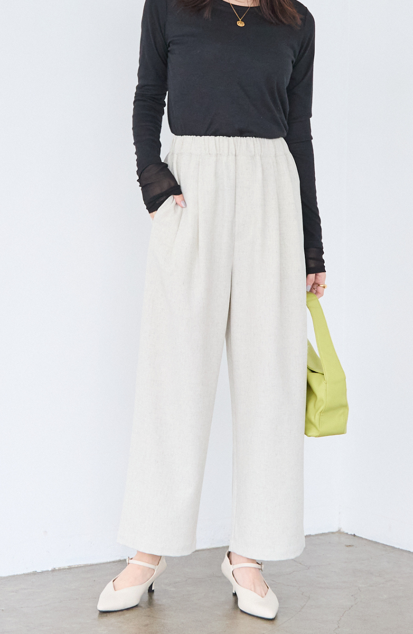 メランジゆるテーパードパンツ