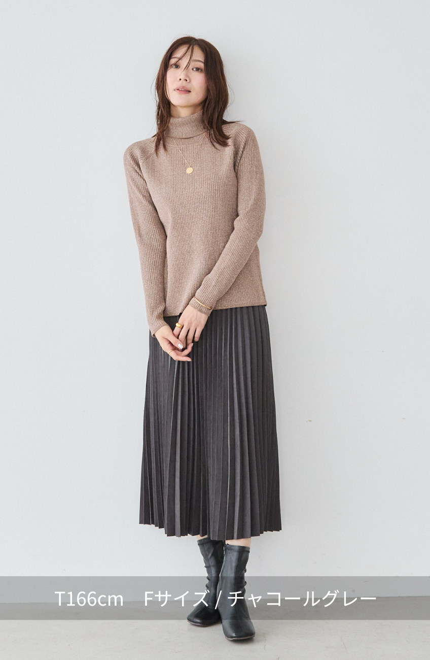 ピーチアコーディオンプリーツスカート