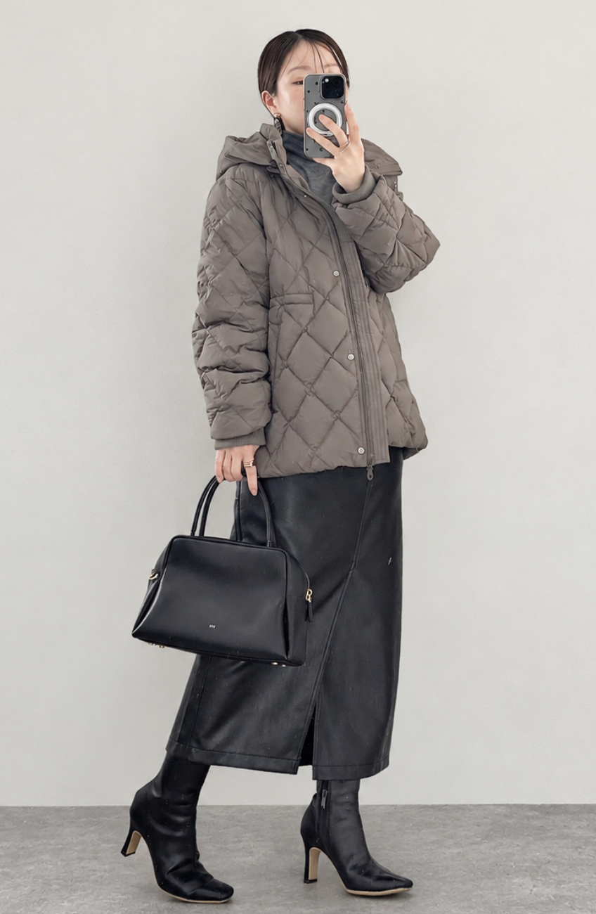 [cahoさんコラボ] ストレッチスタンドフードピュアダウン