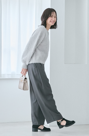 ダブルフェイスシャギーランタンスリーブプルオーバー