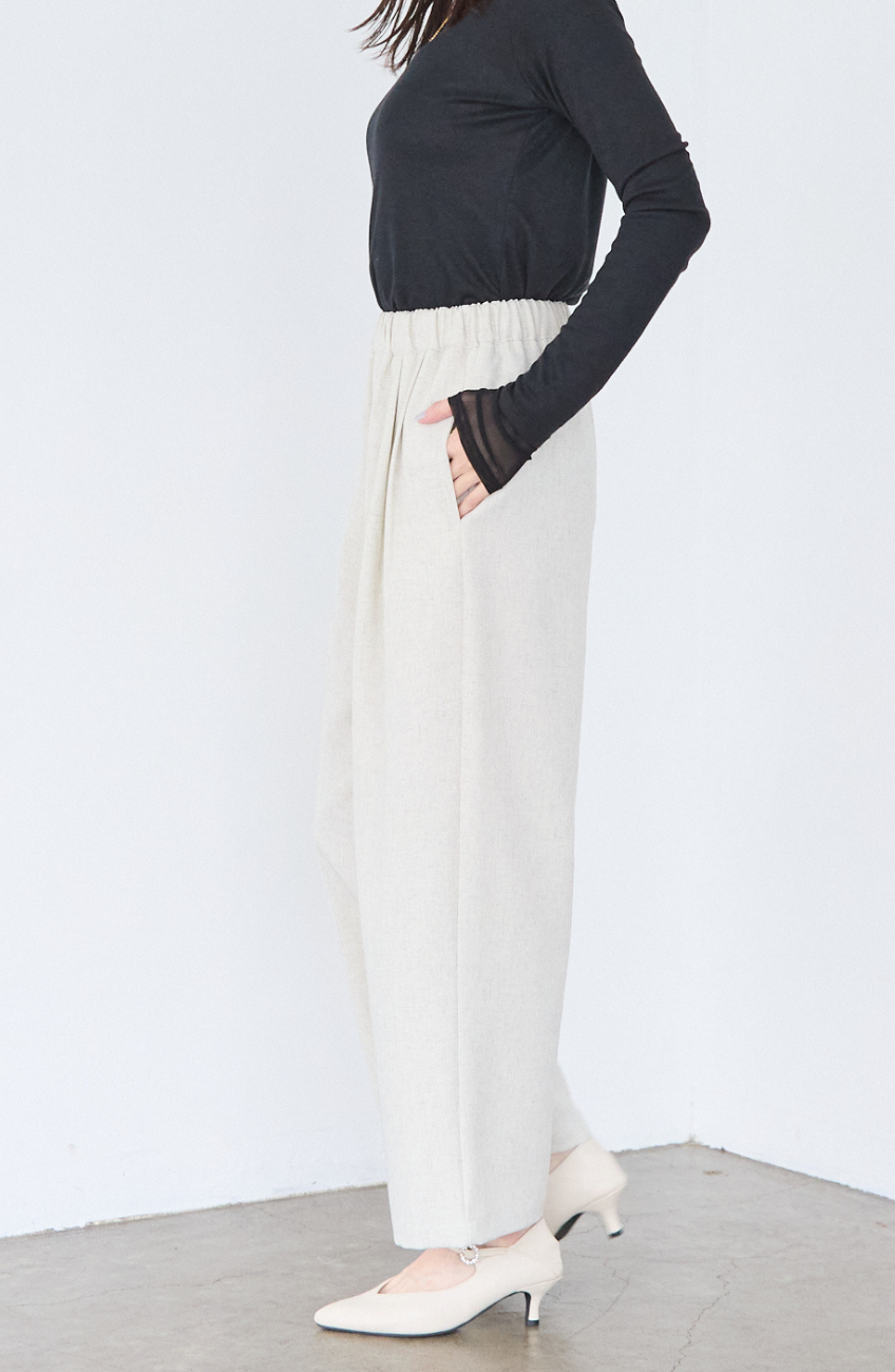 メランジゆるテーパードパンツ