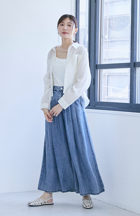 バイオシルクパウダー加工ワイドパンツ