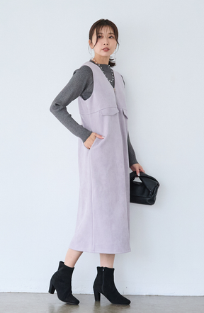 スエード2WAYジップジャンスカ