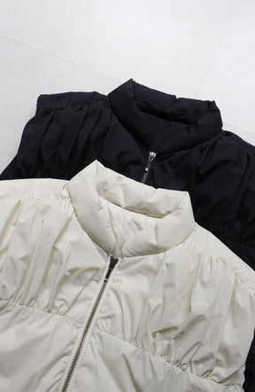 ティアードギャザーピュアダウンベスト