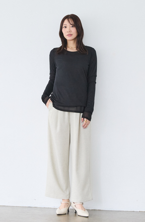 メランジゆるテーパードパンツ