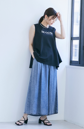 バイオシルクパウダー加工ワイドパンツ